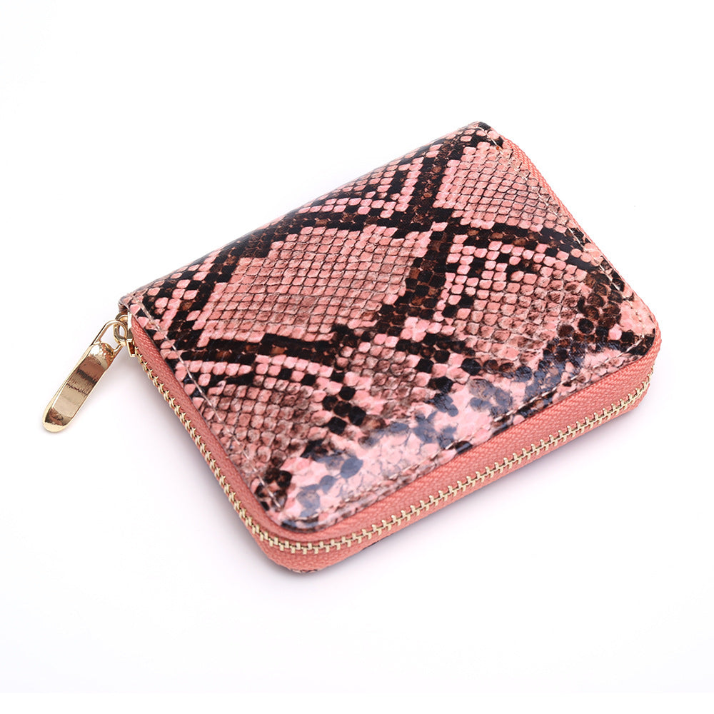 Snakeskin Wallet Women Zipper Coin Purse - Frazeshop