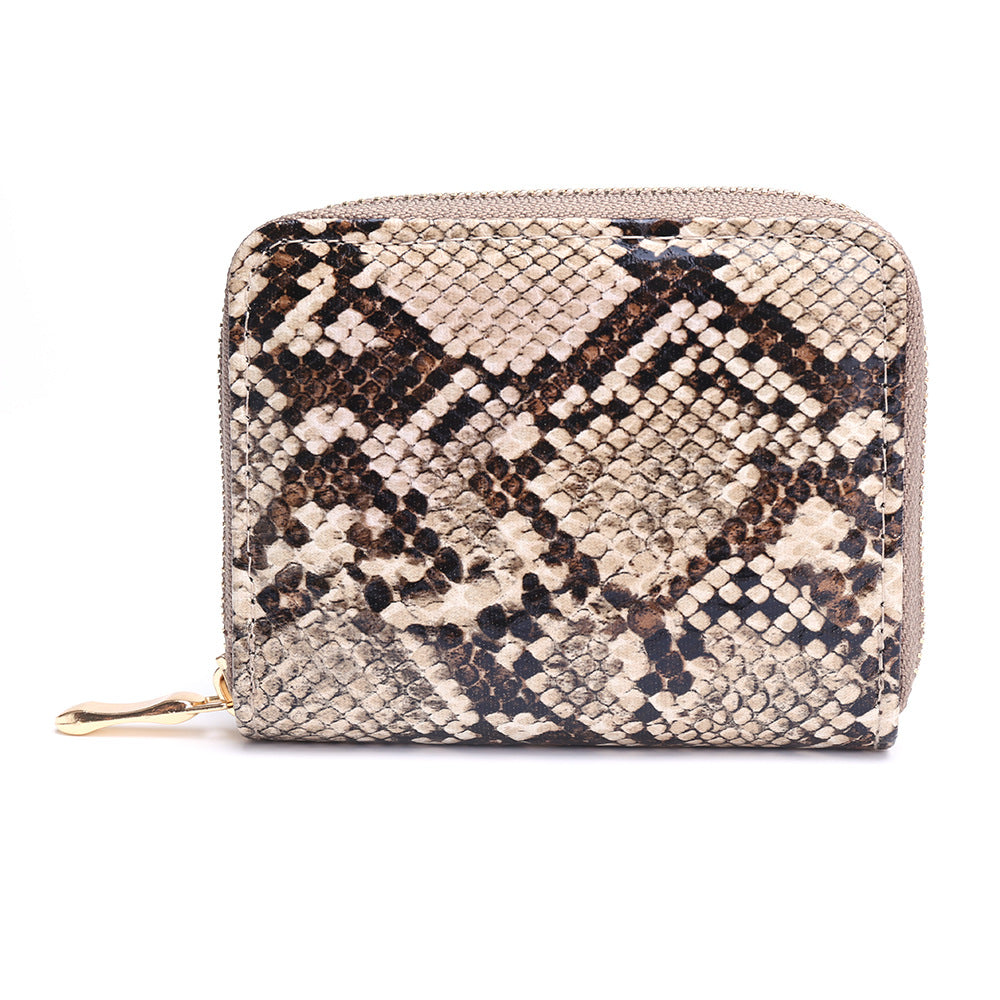 Snakeskin Wallet Women Zipper Coin Purse - Frazeshop