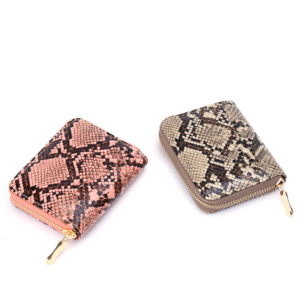 Snakeskin Wallet Women Zipper Coin Purse - Frazeshop