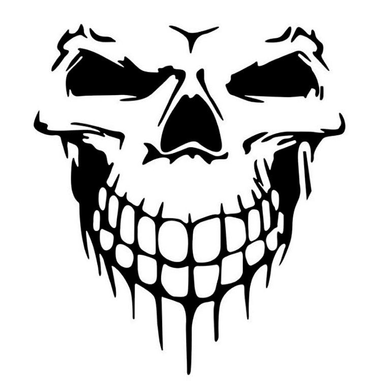 Hood Sticker Side Door Sticker Skull Head Reflective Car Sticker - Frazeshop