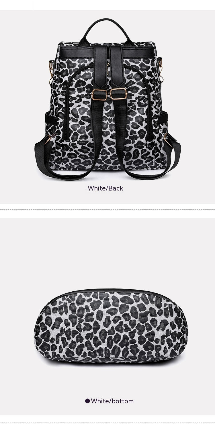 Animal Print Soft Leather Shoulder Bag/ Backpack - Frazeshop