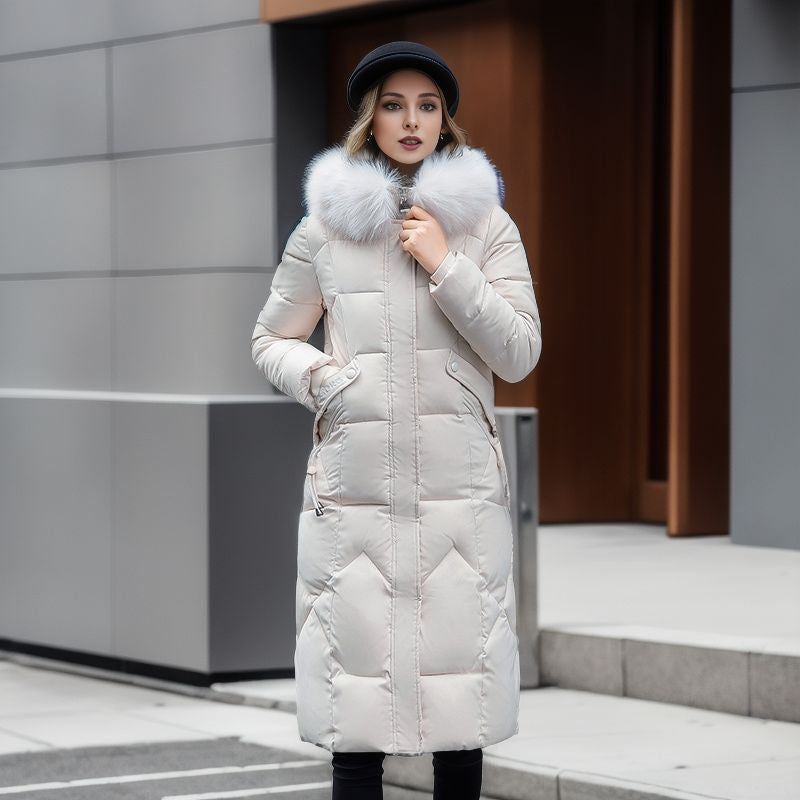 Slim Fit Large Woolen Collar Cotton Jacket - Frazeshop