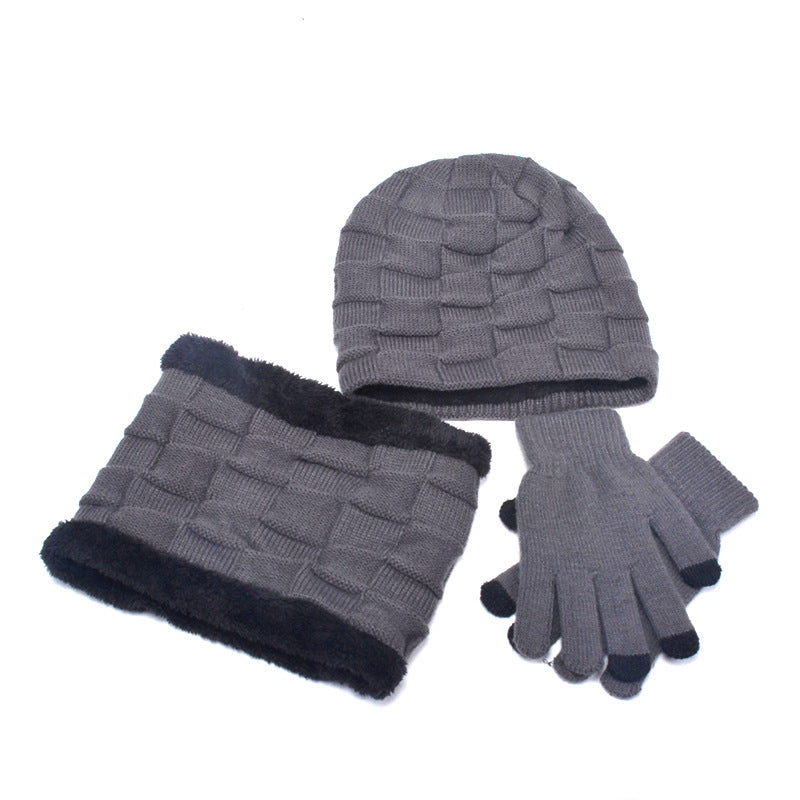 Hat Scarf Gloves Three-piece Collection- Frazeshop