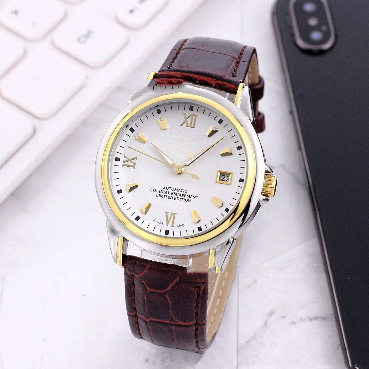 Mens Transparent Skeleton Mechanical Automatic Casual Watch - Frazeshop