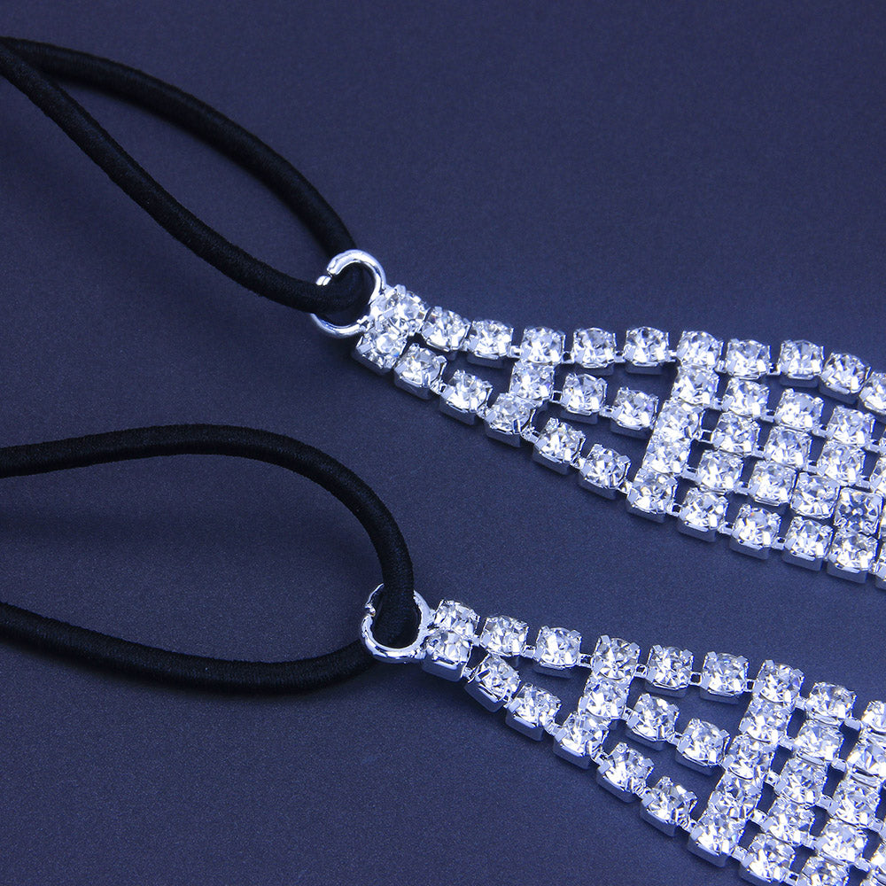 Diamond Rhinestone Elastic Headband Hair Accessory - Frazeshop