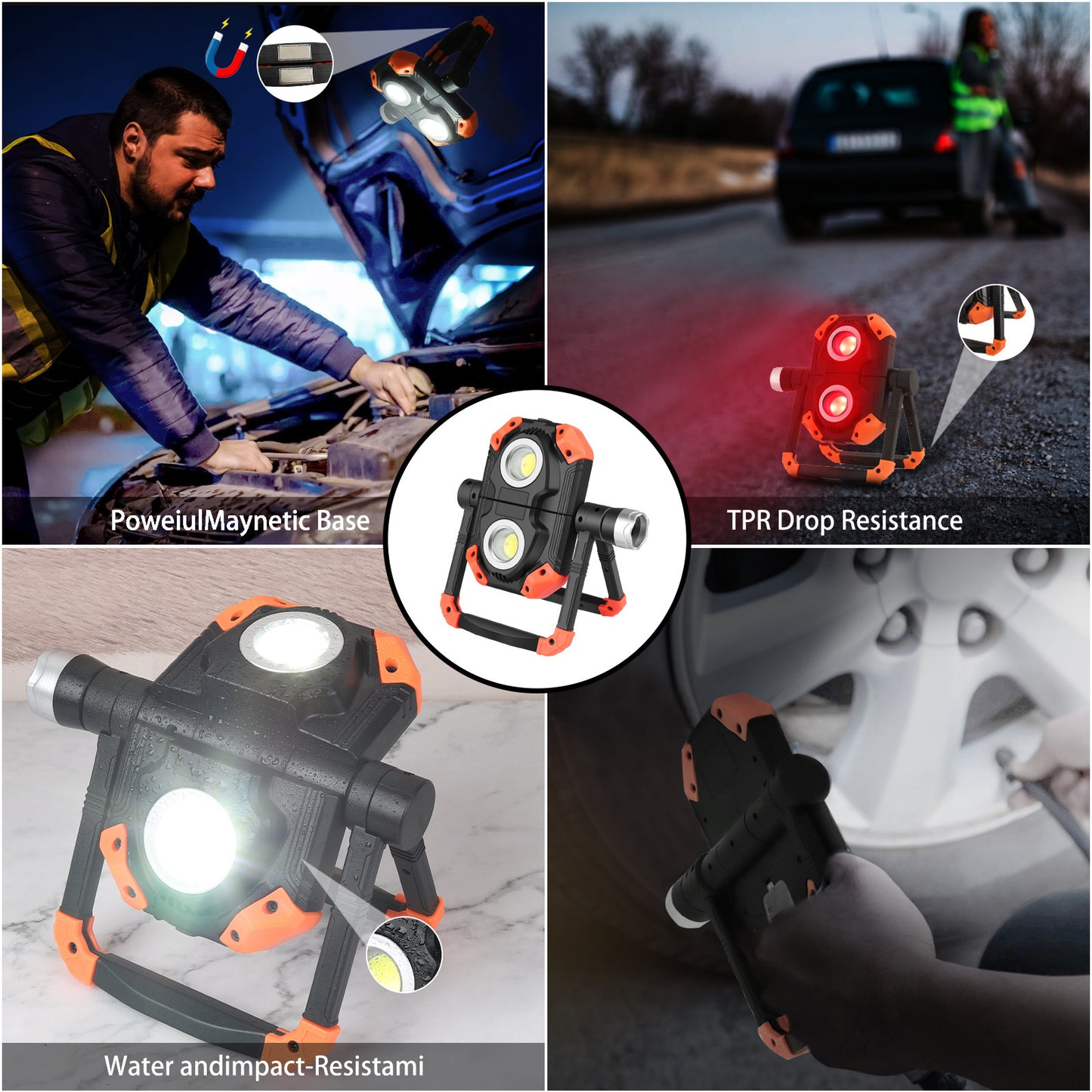 Flashlight Work Light Brightness High Hand Hanging Garage Maintenance Fishing - Frazeshop