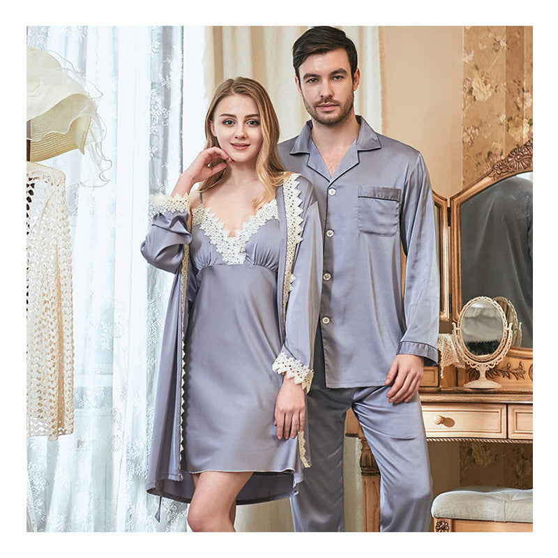 Ladies Lace Suspender Nightgown Couple Pajamas - Frazeshop