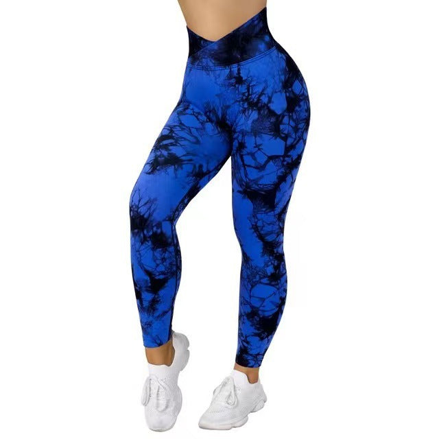 Seamless Tie Dye Leggings Women Yoga Pants Push Up Sport Fitness Running Gym Leggings - Frazeshop
