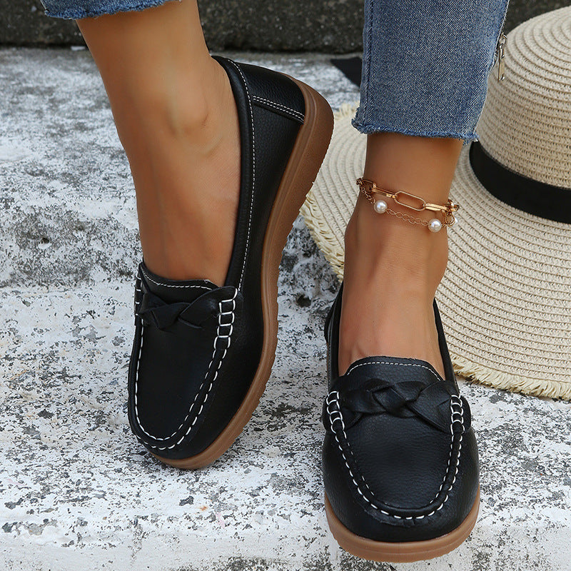 Women Flats Shoes Weave Design Soft Spring Summer Shoes - Frazeshop