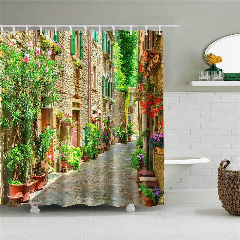 Garden Flowers Scenery Shower Curtains (Waterproof & Washable Fabric) - Frazeshop