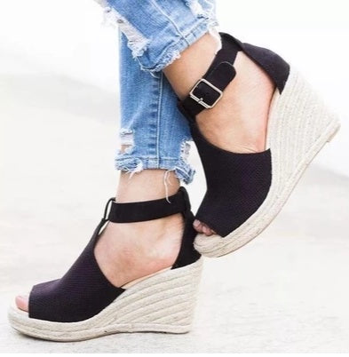 Straw Wedge Women's Heels