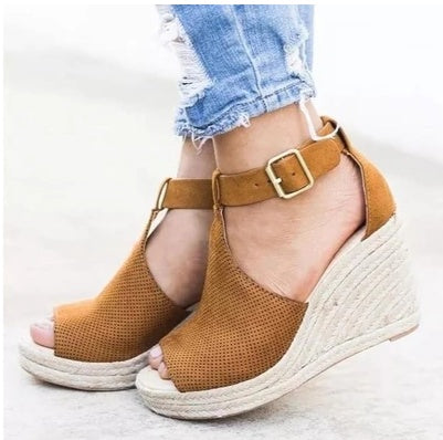 Straw Wedge Women's Heels