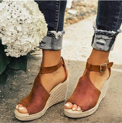 Straw Wedge Women's Heels
