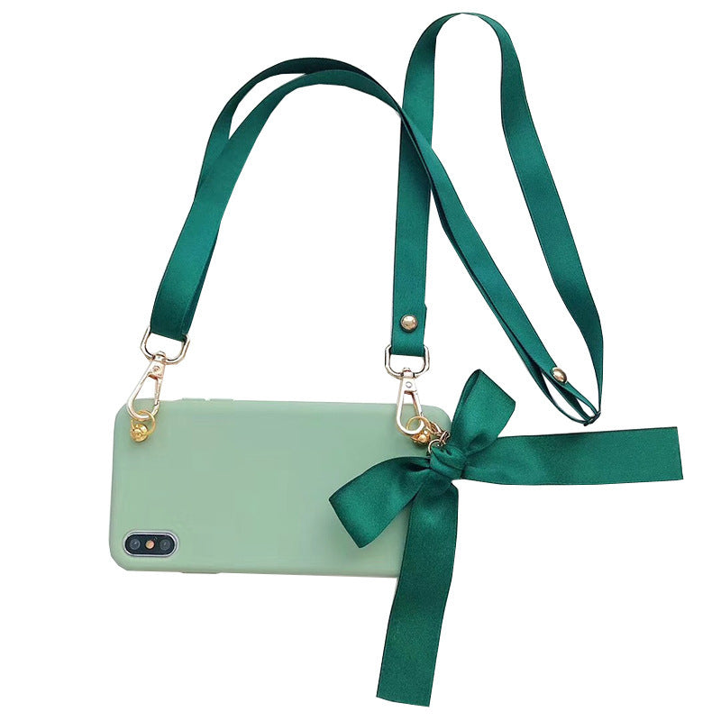 Bowknot strap lanyard phone case