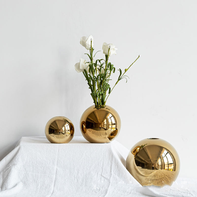 Electroplated Ceramic Gold Vase - Frazeshop