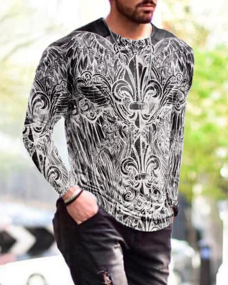 Mens Letter Crew Neck Slim Fit Casual Print T Shirt - Frazeshop