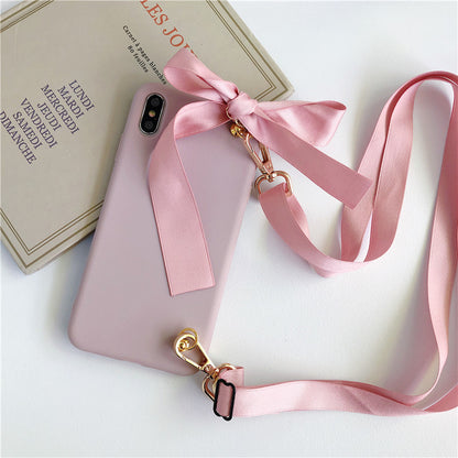 Bowknot strap lanyard phone case