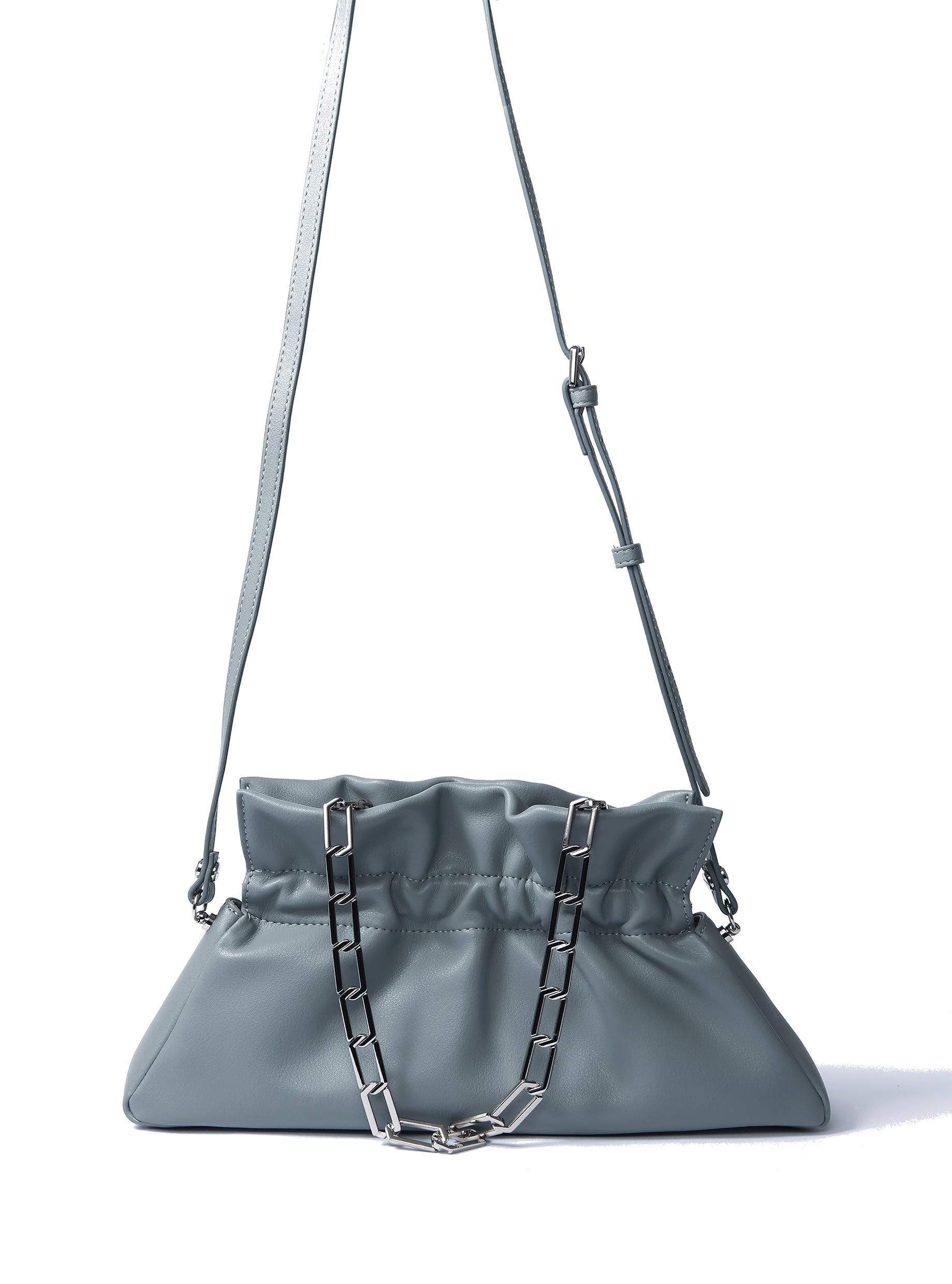 Mila Bag in Smooth Leather, Haze Blue - Frazeshop