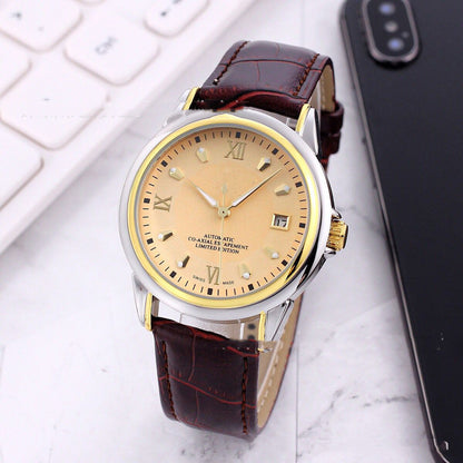 Mens Transparent Skeleton Mechanical Automatic Casual Watch - Frazeshop
