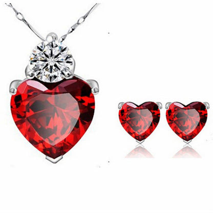 Heart Necklace and Earring Set - Frazeshop