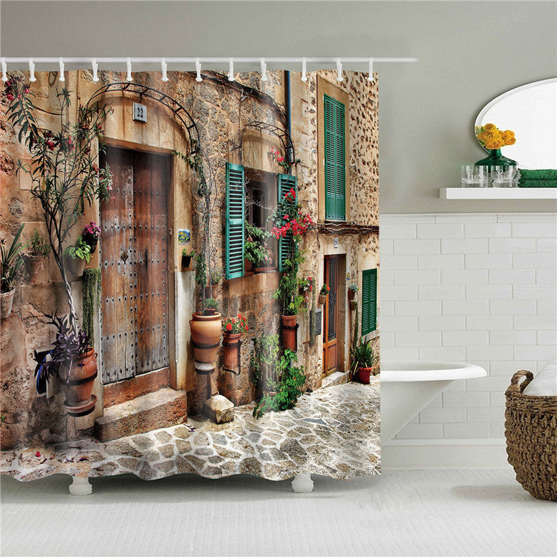 Garden Flowers Scenery Shower Curtains (Waterproof & Washable Fabric) - Frazeshop