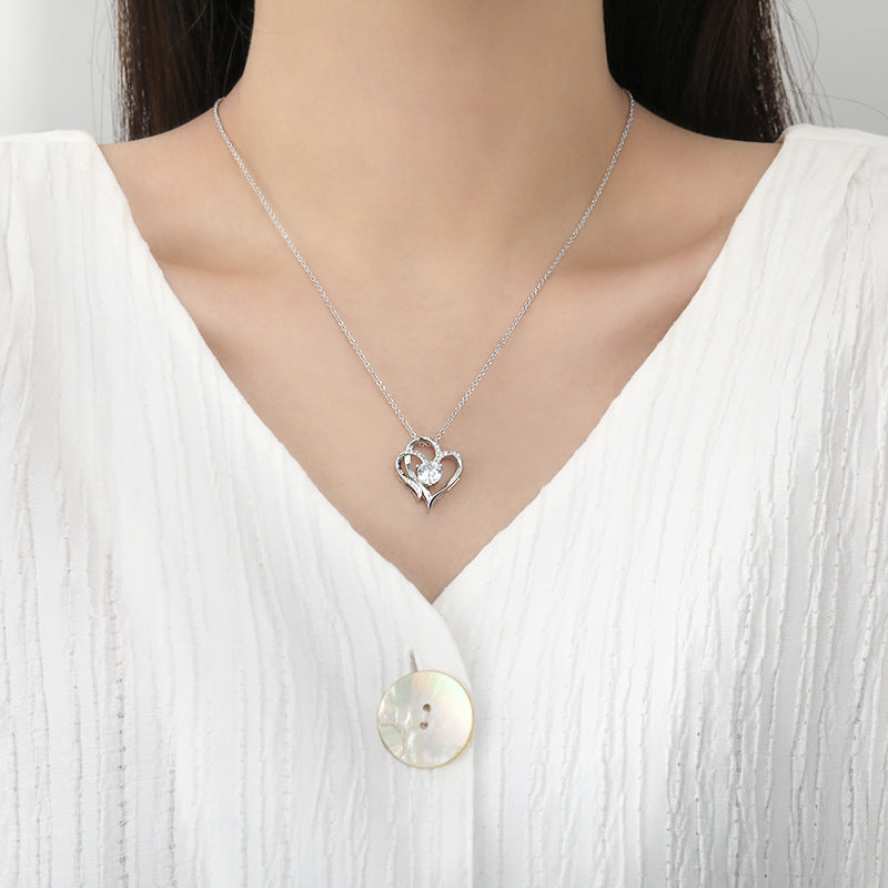 Zircon Double Love Heart-shaped Necklace - Frazeshop