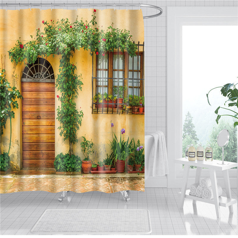 Garden Flowers Scenery Shower Curtains (Waterproof & Washable Fabric) - Frazeshop