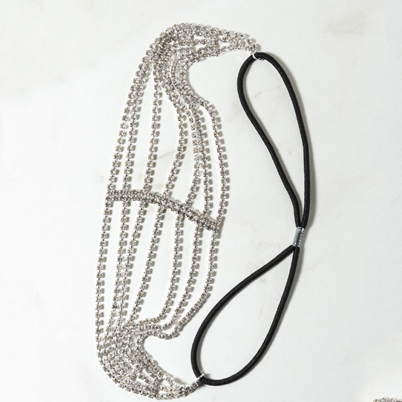 Diamond Rhinestone Elastic Headband Hair Accessory - Frazeshop