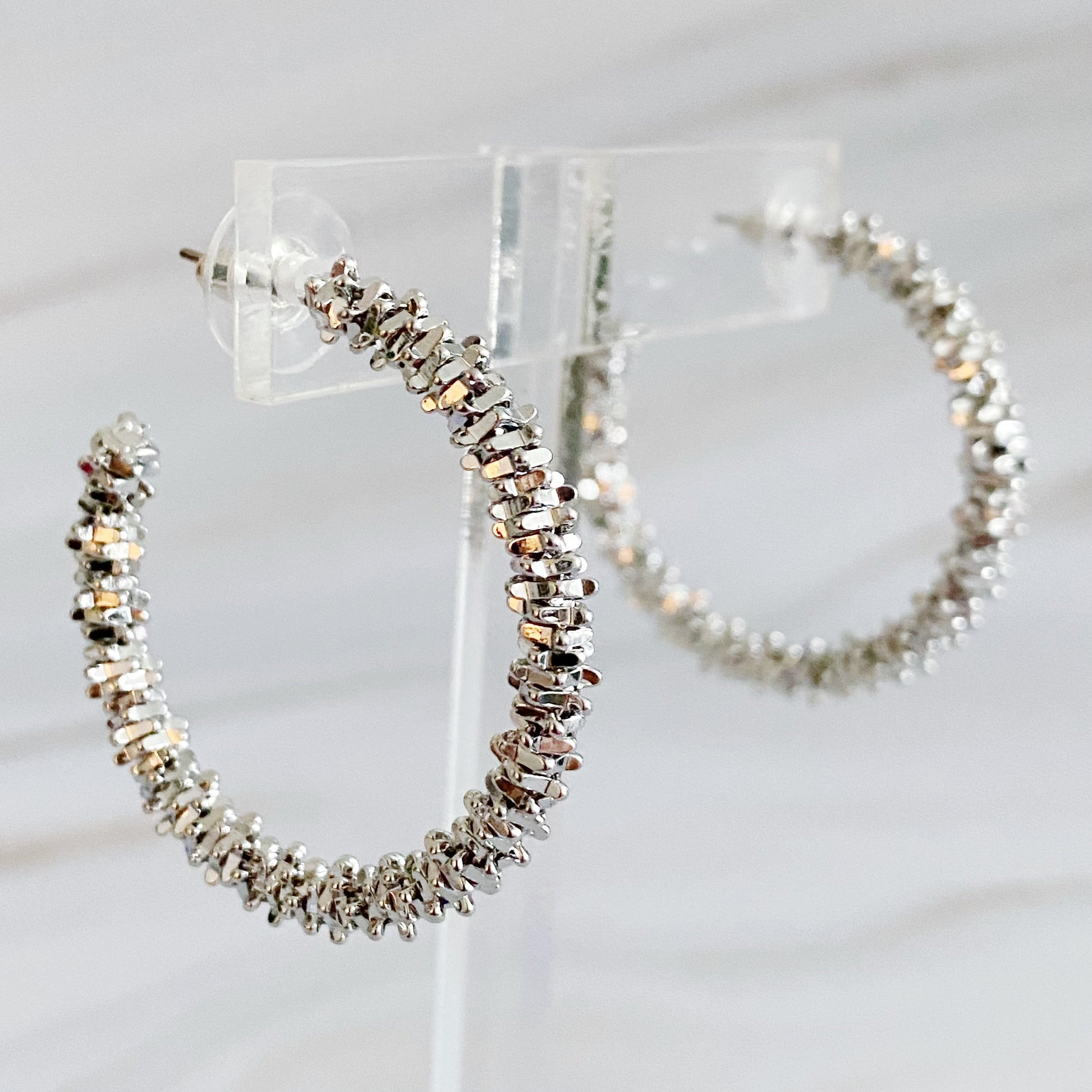 Golden Pebbles Hoop Earrings - Frazeshop