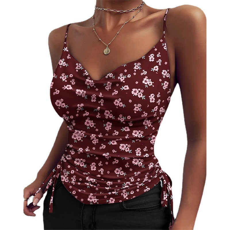 Spaghetti Strap Tops V-neck Camisole Shirts Women Summer Clothes - Frazeshop