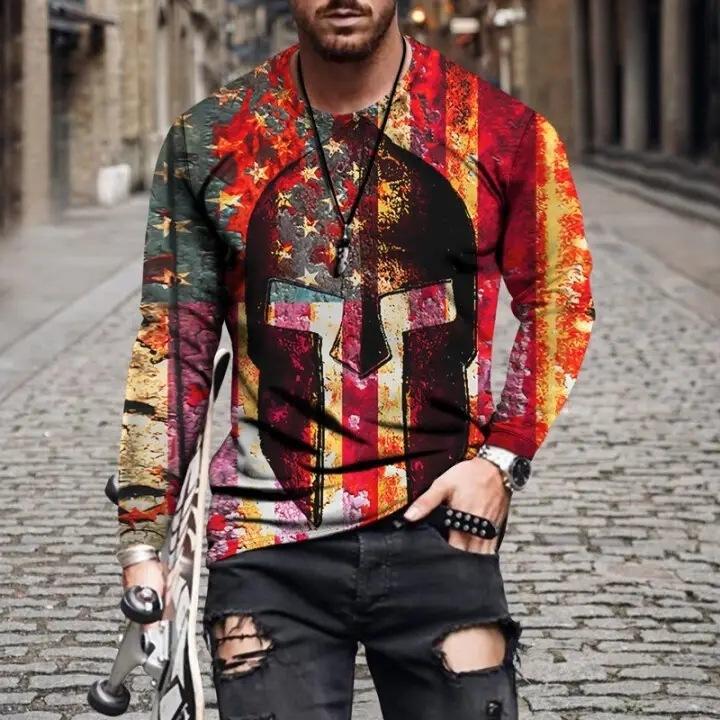 Mens Letter Crew Neck Slim Fit Casual Print T Shirt - Frazeshop