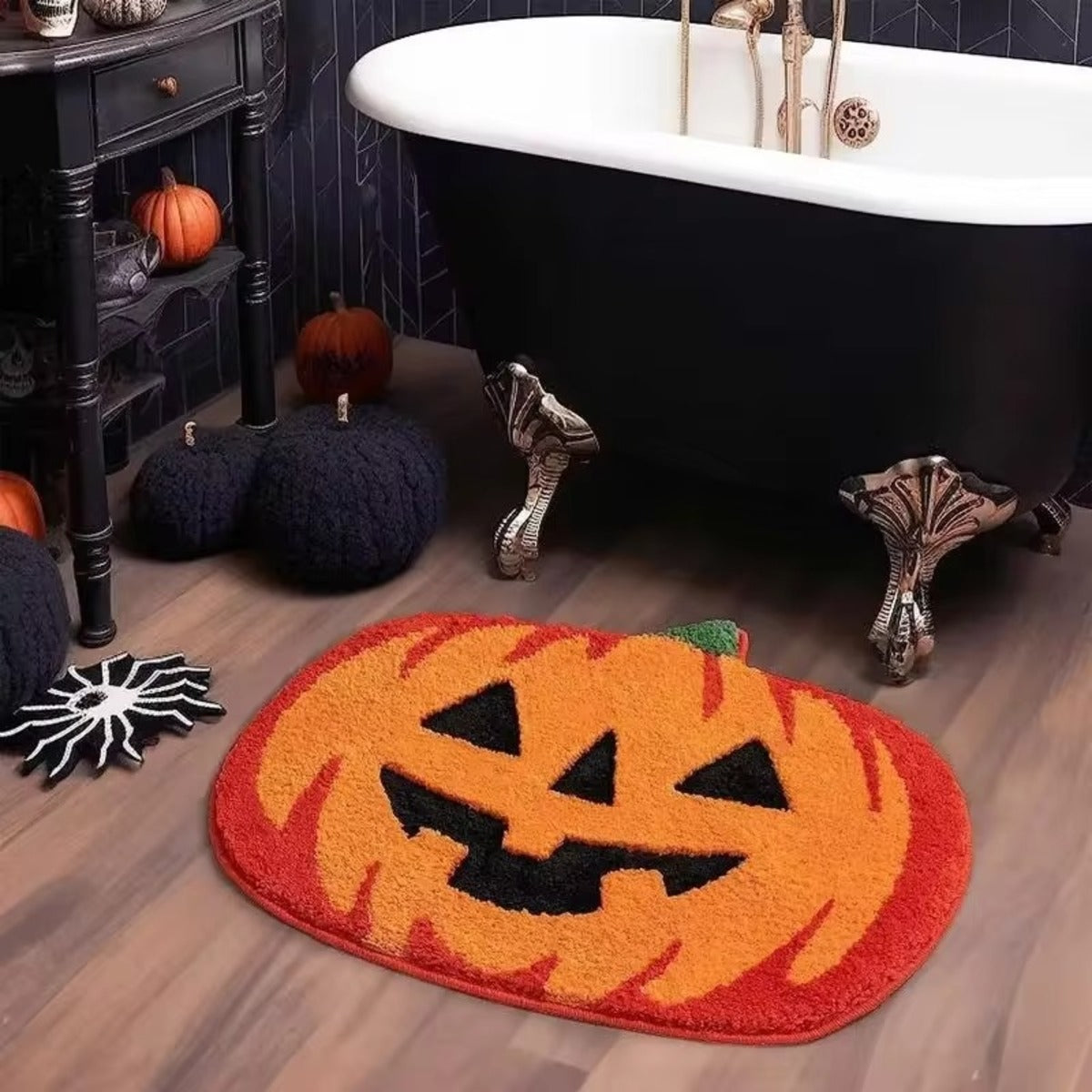 Halloween Pumpkin Bath Rug