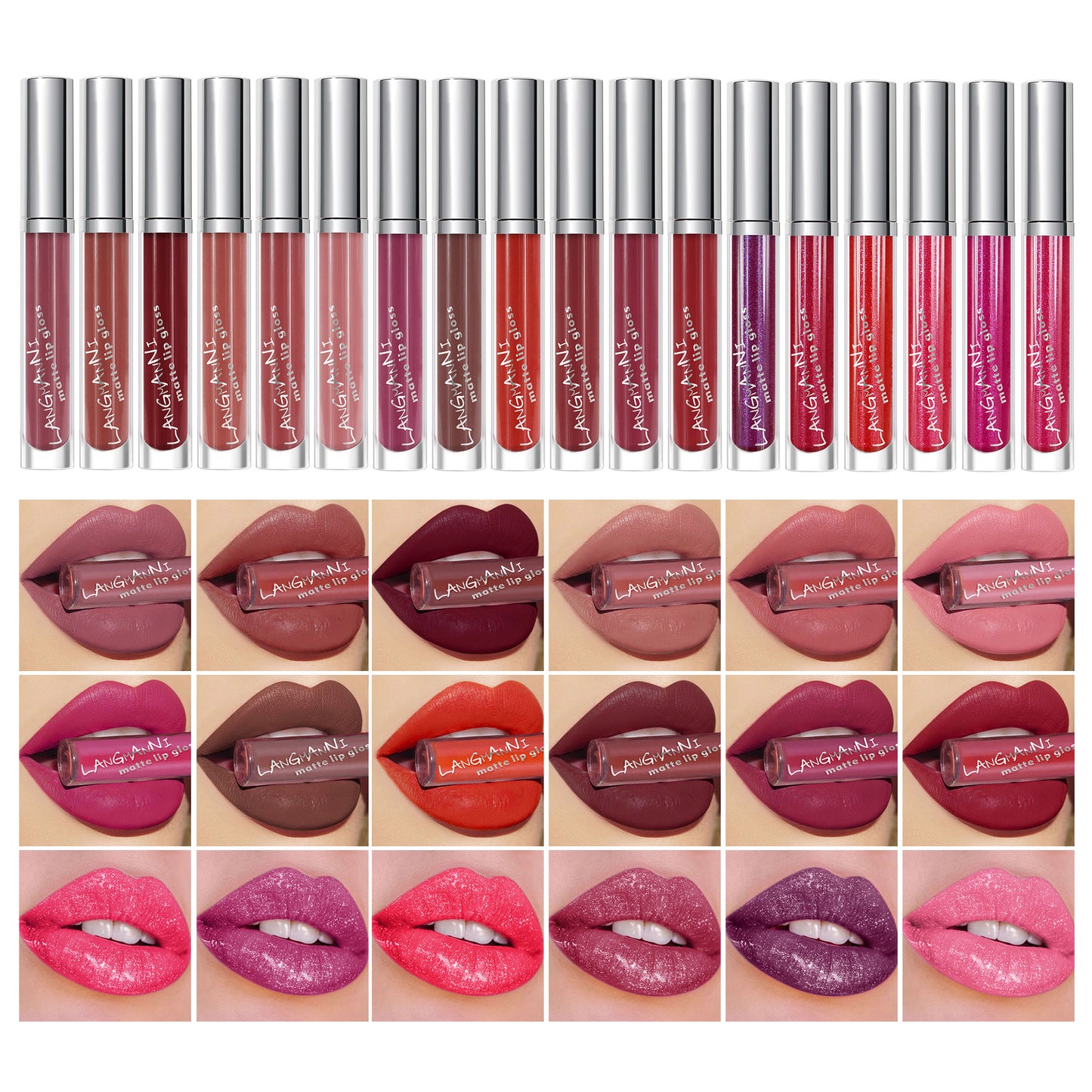 Lipstick 18 Count Lip Gloss Set Matte Velvet Lip Gloss - Frazeshop