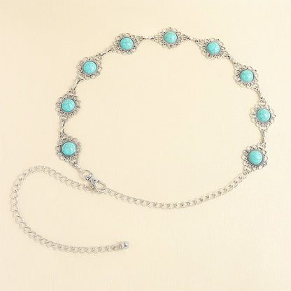 Turquoise Inlaid Waist Chain - Frazeshop