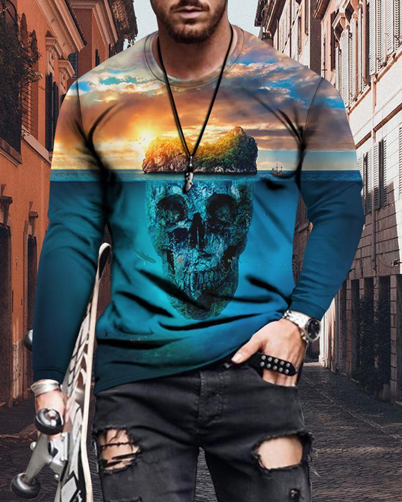 Mens Letter Crew Neck Slim Fit Casual Print T Shirt - Frazeshop