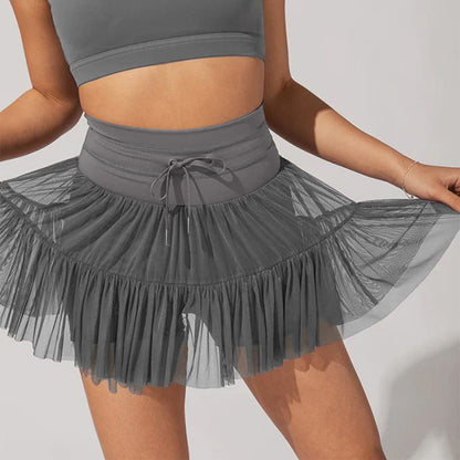 High Waist Lace-up Sports Skirt - Frazeshop