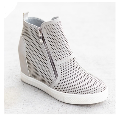 Fashionable ankle boot shoes | High-top Wedge Sneakers - Frazeshop