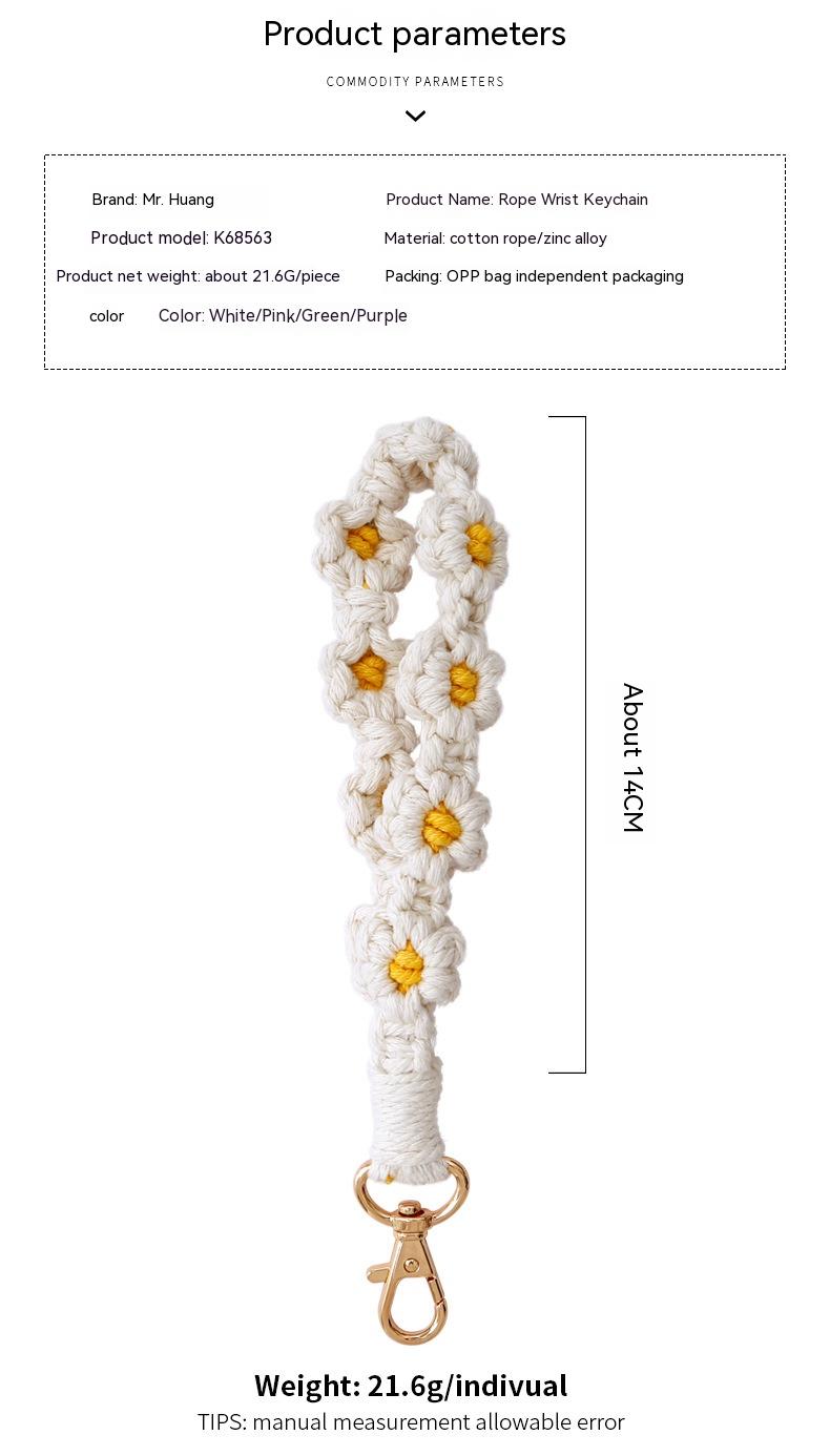 Hand-Woven Daisy Keychain - Frazeshop