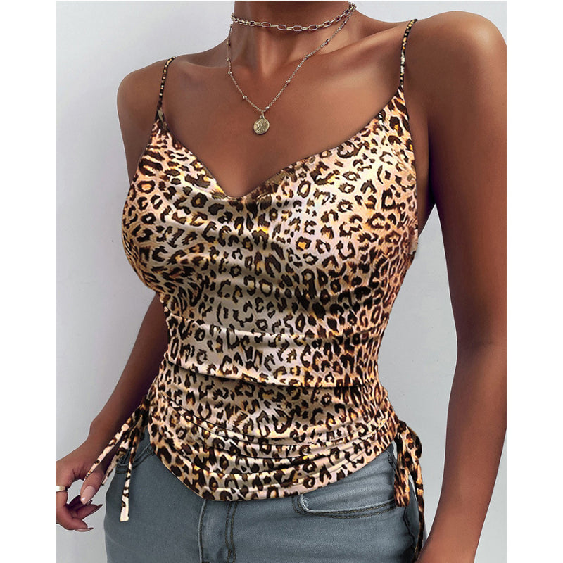 Spaghetti Strap Tops V-neck Camisole Shirts Women Summer Clothes - Frazeshop