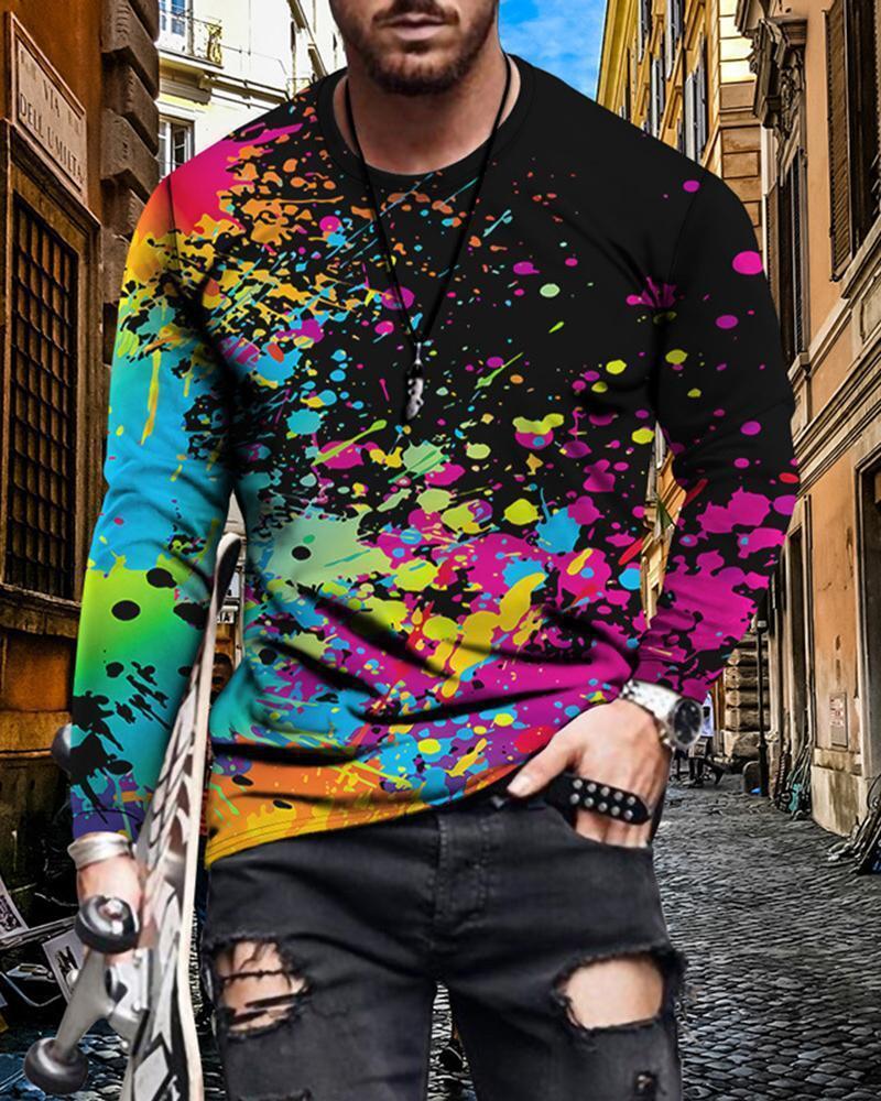 Mens Letter Crew Neck Slim Fit Casual Print T Shirt - Frazeshop