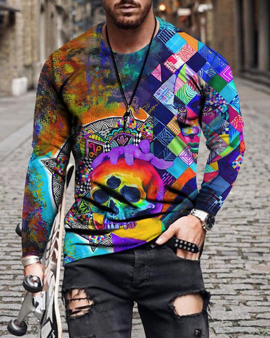Mens Letter Crew Neck Slim Fit Casual Print T Shirt - Frazeshop