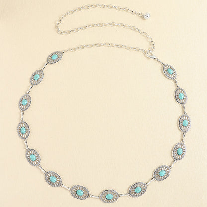 Turquoise Inlaid Waist Chain - Frazeshop