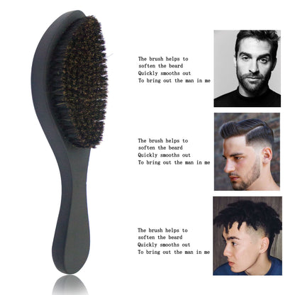 Mens Hair Straightening Beard Beech Wood Handle Oil Head Brush - Frazeshop