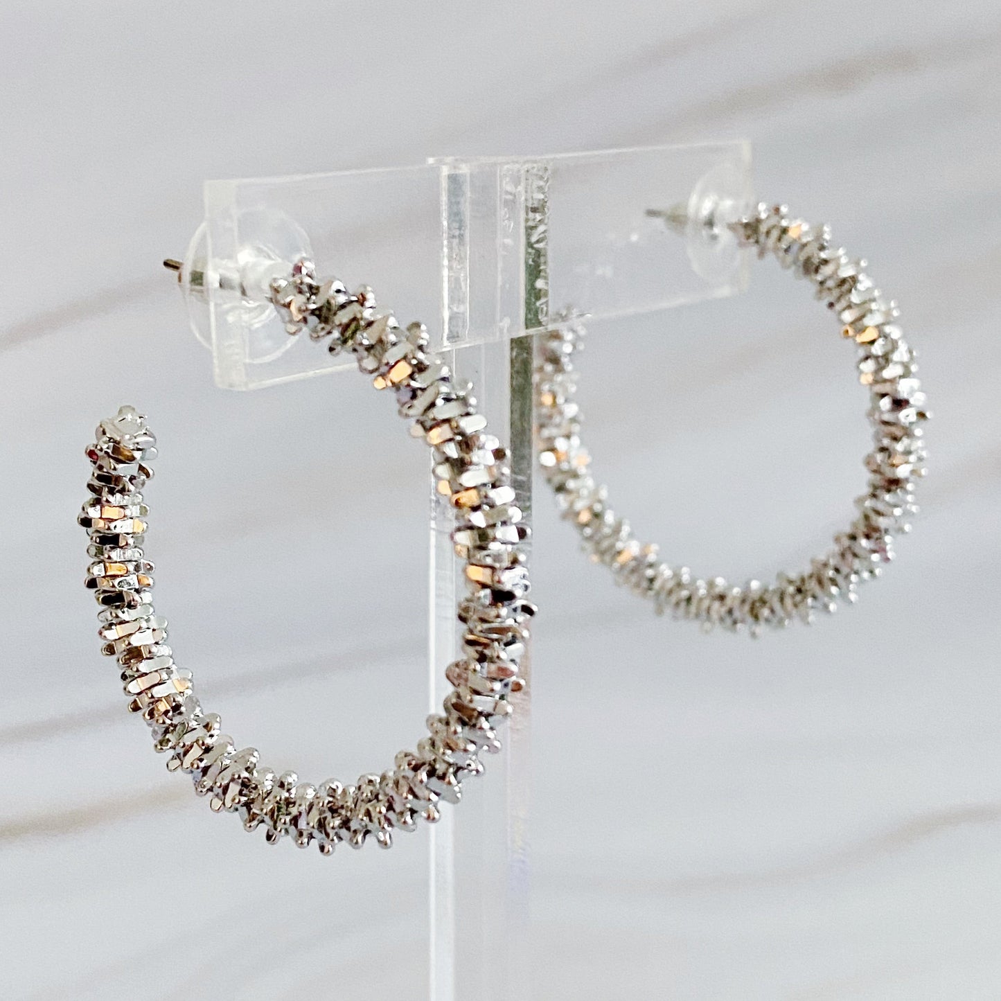 Golden Pebbles Hoop Earrings - Frazeshop