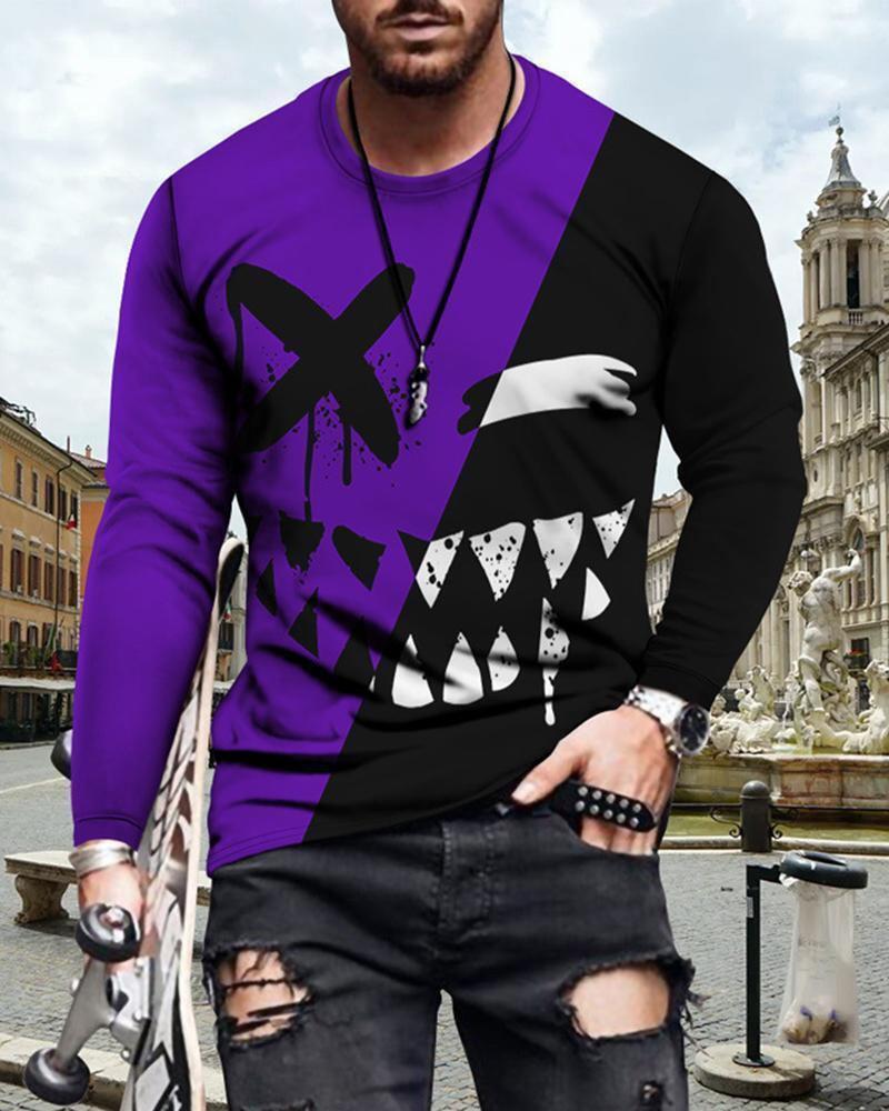 Mens Letter Crew Neck Slim Fit Casual Print T Shirt - Frazeshop