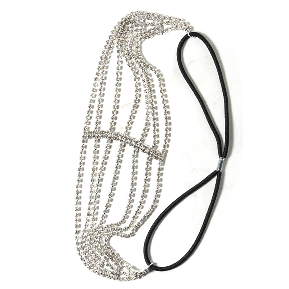 Diamond Rhinestone Elastic Headband Hair Accessory - Frazeshop