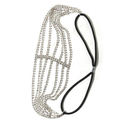 Diamond Rhinestone Elastic Headband Hair Accessory - Frazeshop