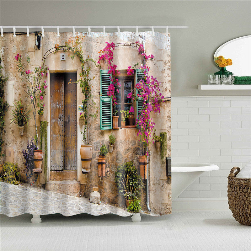 Garden Flowers Scenery Shower Curtains (Waterproof & Washable Fabric) - Frazeshop