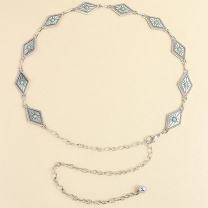 Turquoise Inlaid Waist Chain - Frazeshop