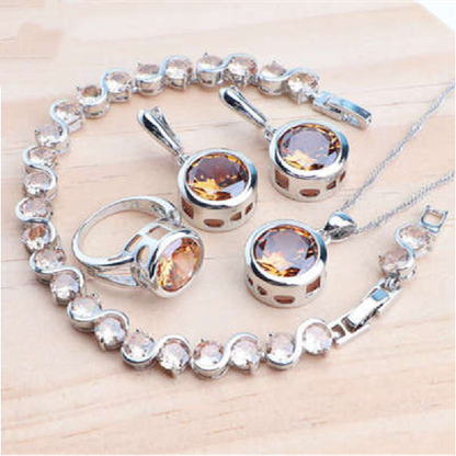 Women's Sterling Silver Jewelry Set - Frazeshop